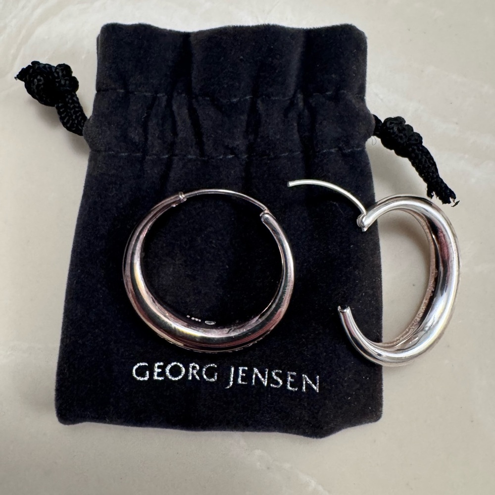 Georg Jensen Hoop Huggie Earrings 925S